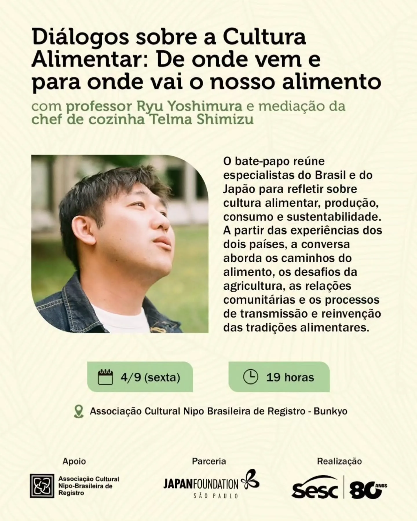 Brasil e Japão à Mesa: encontro em Registro discute alimentação, agricultura e os desafios da vida rural no Japão e no Brasil
