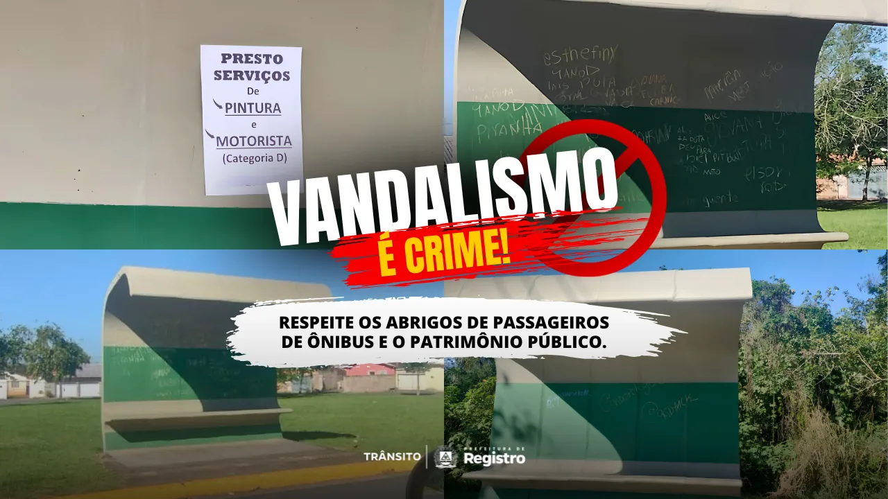 Secretaria Municipal de Trânsito orienta sobre a preservação dos abrigos de passageiros de ônibus