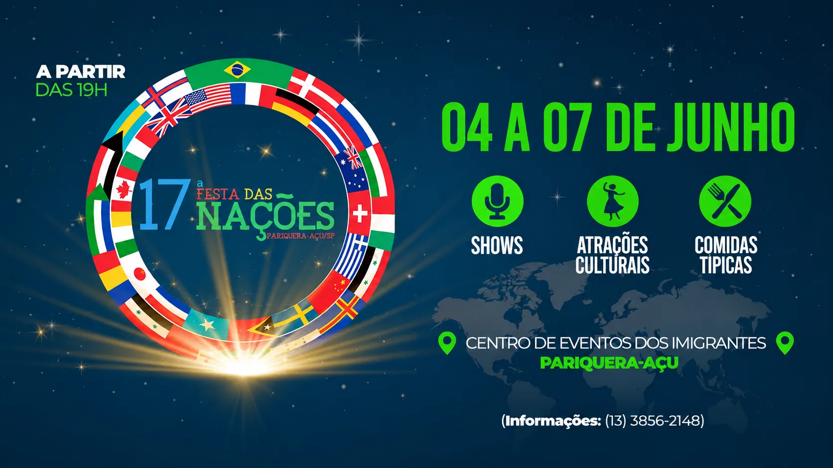 17ª Festa das Nações promete reunir cultura, gastronomia e entretenimento em Pariquera-Açu